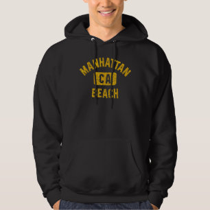 Manhattan Beach Ca California Gym Style Distress A Hoodie