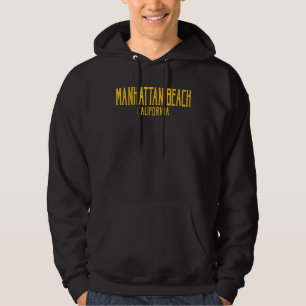 Manhattan Beach California Ca Vintage Text Amber P Hoodie