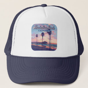 Manhattan Beach California Los Angeles Retro Trucker Hat