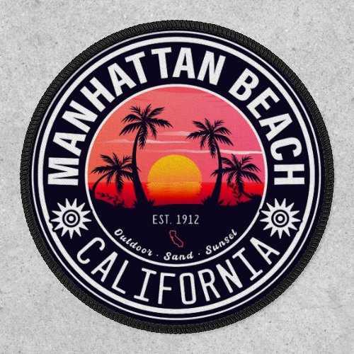 Manhattan Beach California Retro Sunset Souvenirs Patch