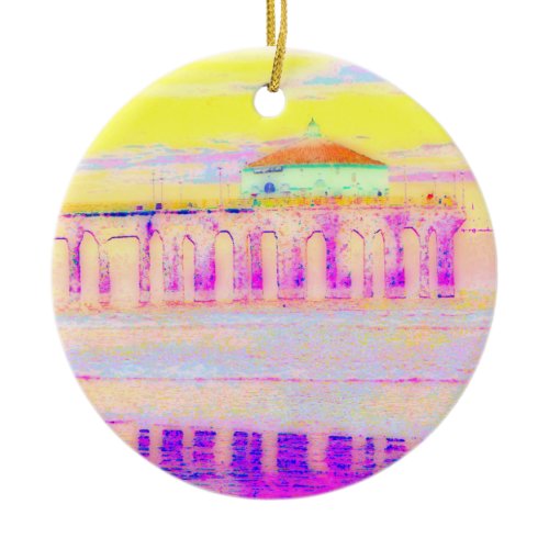 Manhattan Beach Ceramic Ornament