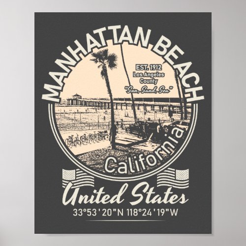 MANHATTAN BEACH CITY _ LOS ANGELES CALIFORNIA POSTER