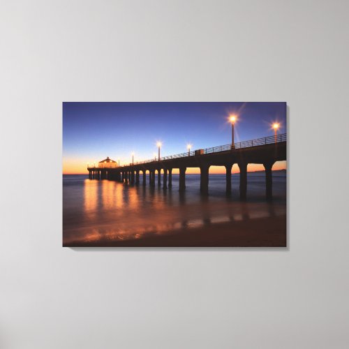 Manhattan Beach Pier at sunset California Canvas Print