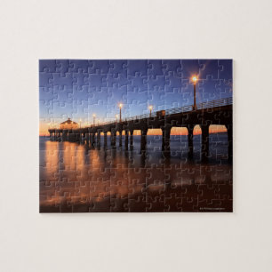 Manhattan Beach Pier at sunset, California Jigsaw Puzzle