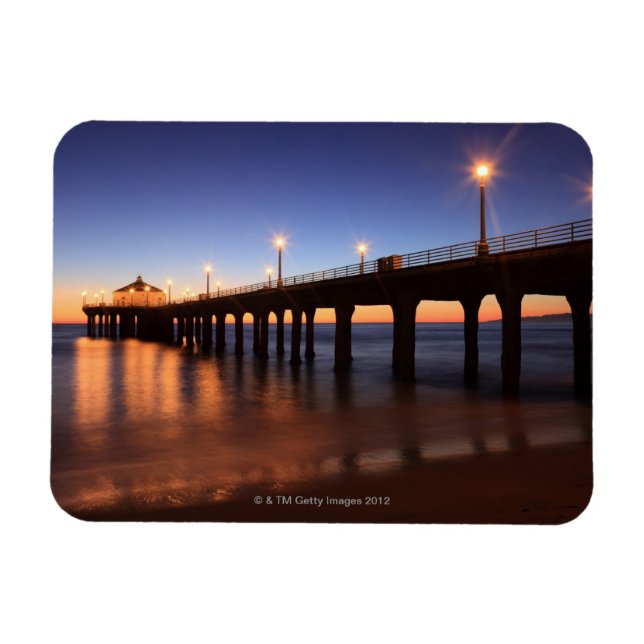 Manhattan Beach Pier at sunset, California Magnet (Horizontal)