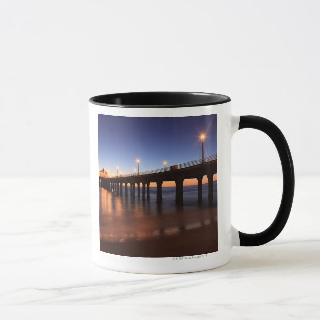 Manhattan Beach Pier at sunset, California Mug (Right)