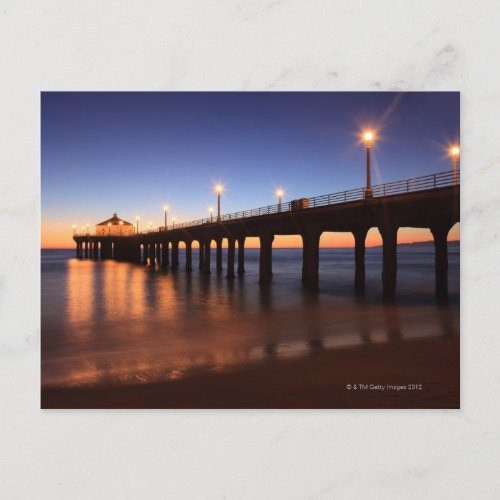 Manhattan Beach Pier at sunset California Postcard