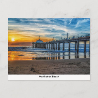 Manhattan Beach Pier At Sunset Postcard
