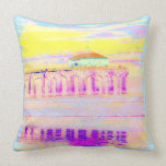 Manhattan Beach Pier California in Pastels Throw Pillow