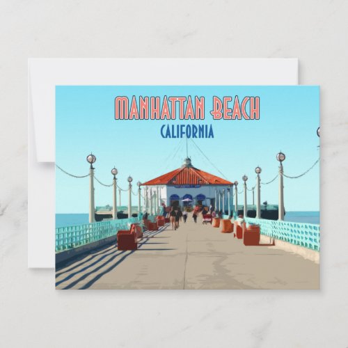 Manhattan Beach Pier Los Angeles California Card