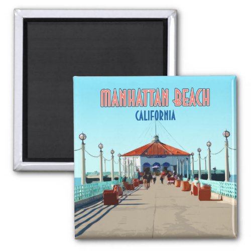 Manhattan Beach Pier Los Angeles California Magnet