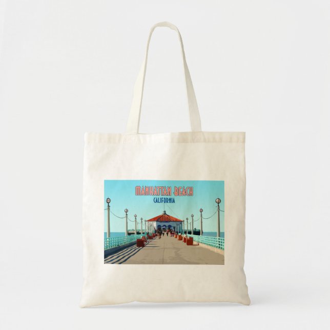 Manhattan Beach Pier Los Angeles California Tote Bag (Front)
