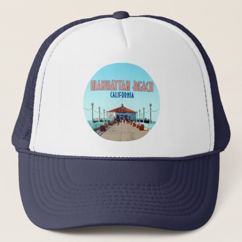 Manhattan Beach Pier Los Angeles California Trucker Hat