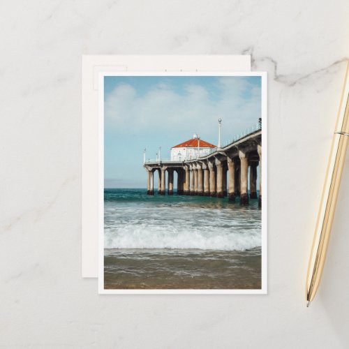 Manhattan Beach Pier Photo Los Angeles Coastal Postcard