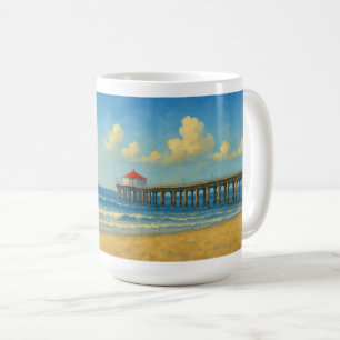 Manhattan Beach Pier with Red Roof Coffee Mug