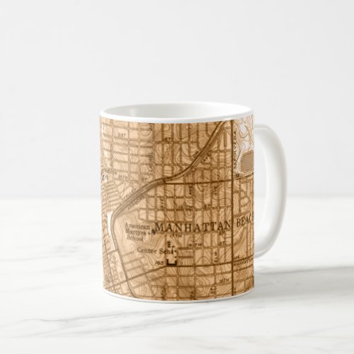 Manhattan Beach vintage map mug