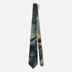 Manhattan bridge abstract neck tie
