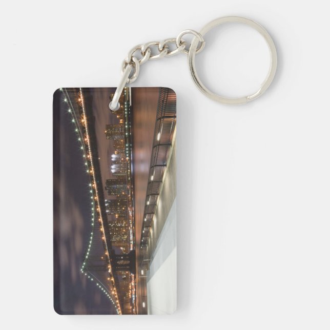 Manhattan Bridge and NYC Skyline Keychain (Back)