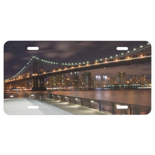 Manhattan Bridge and NYC Skyline License Plate