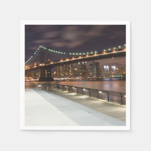 Manhattan Bridge and NYC Skyline Paper Napkins
