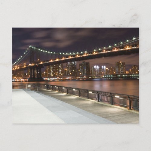 Manhattan Bridge and NYC Skyline Postcard