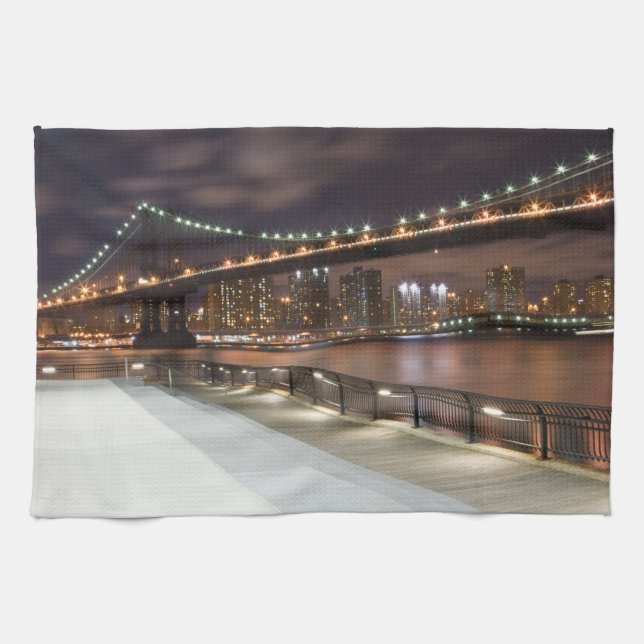 Manhattan Bridge and NYC Skyline Towel (Horizontal)