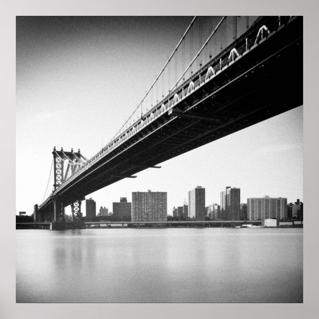 Manhattan Bridge and skyline, New York, US. Poster (Front)