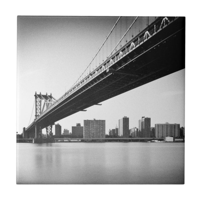 Manhattan Bridge and skyline, New York, US. Tile (Front)