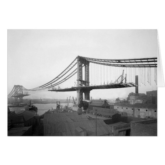 Manhattan Bridge Construction, 1909 Cards (Front Horizontal)