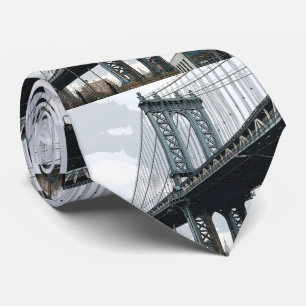 Manhattan Bridge Empire State Building New York NY Neck Tie