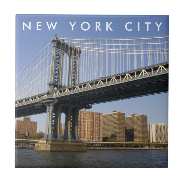 Manhattan Bridge the East River | New York City Ceramic Tile (Front)