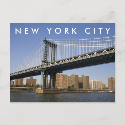 Manhattan Bridge the East River  New York City Postcard