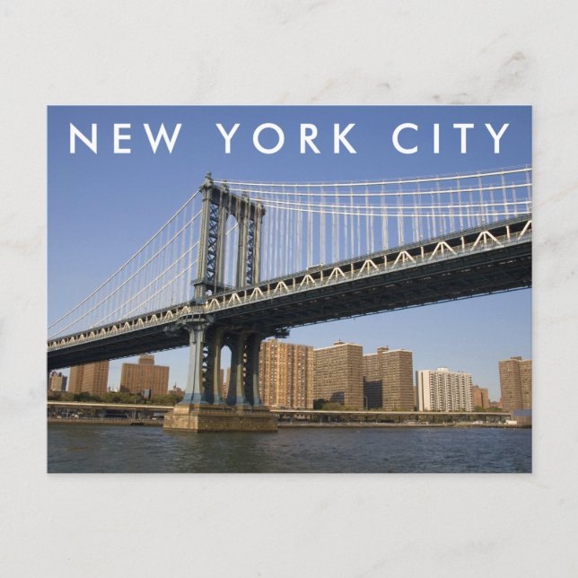 Manhattan Bridge the East River | New York City Postcard (Front)