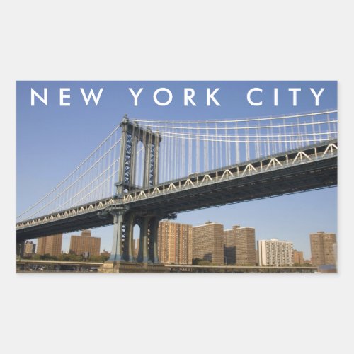 Manhattan Bridge the East River  New York City Rectangular Sticker