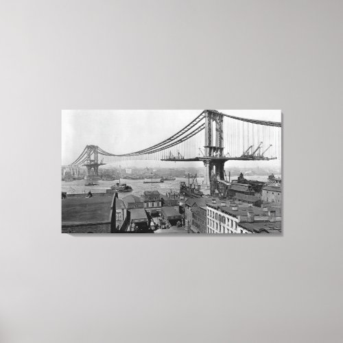 Manhattan Bridge Under Construction Giant Canvas Print