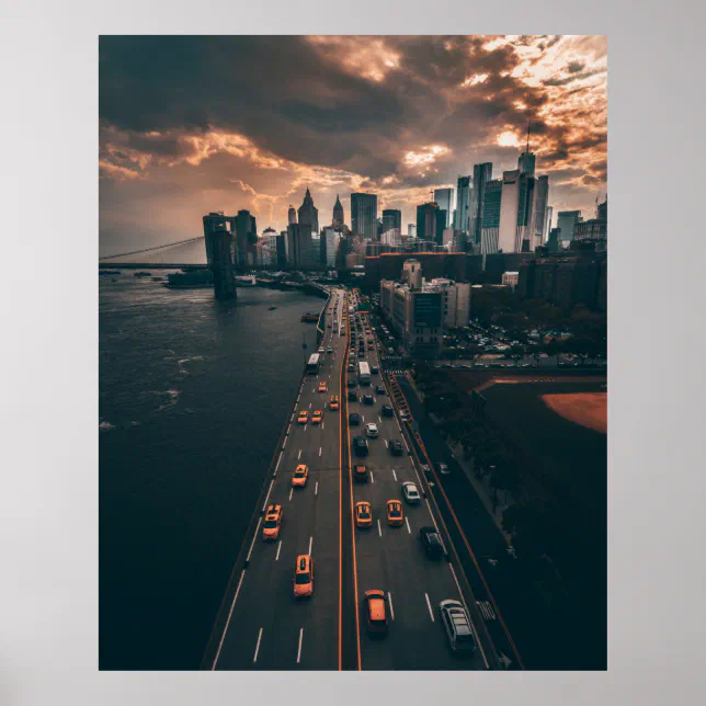 Manhattan City Aerial View Poster | Zazzle