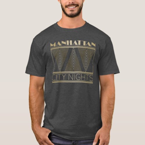 Manhattan City Nights Art Deco T_Shirt
