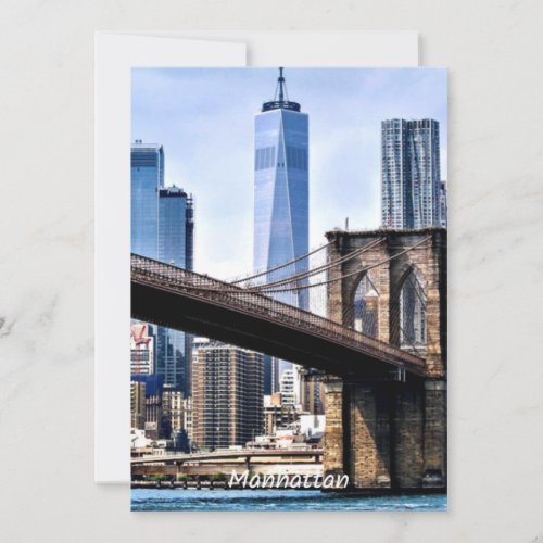 Manhattan cityscape photograph with skyscrapers card