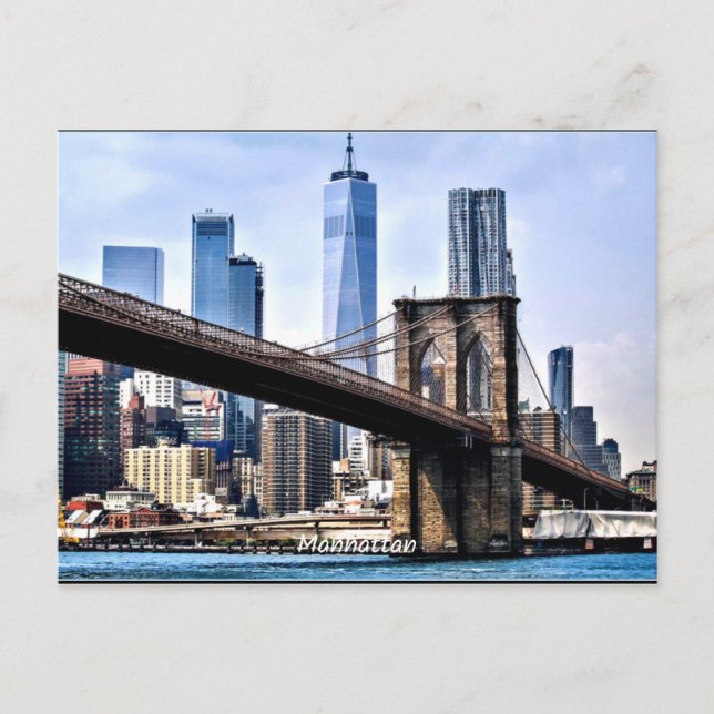Manhattan, cityscape photograph with skyscrapers postcard (Front)