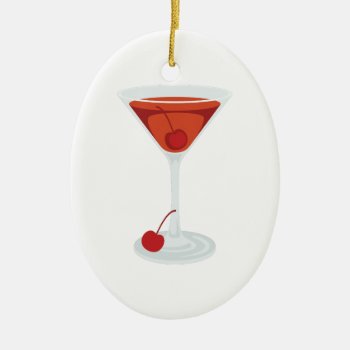 Manhattan Cocktail Ceramic Ornament by HopscotchDesigns at Zazzle