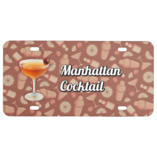 Manhattan Cocktail License Plate