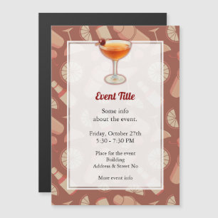 Manhattan Cocktail Magnetic Invitation