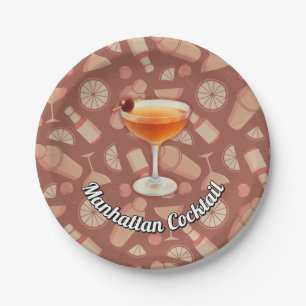 Manhattan Cocktail Paper Plates