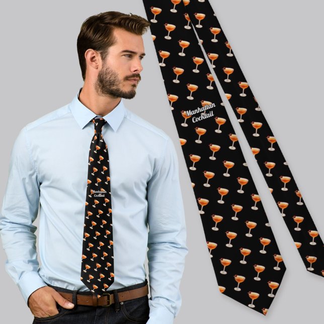 Manhattan Cocktail Pattern Neck Tie (Creator Uploaded)