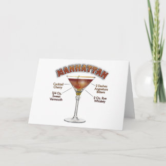 Manhattan Cocktail Recipe Art Card