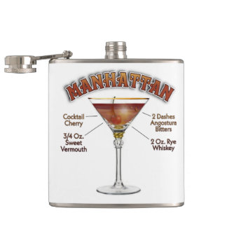 Manhattan Cocktail Recipe Art Flask