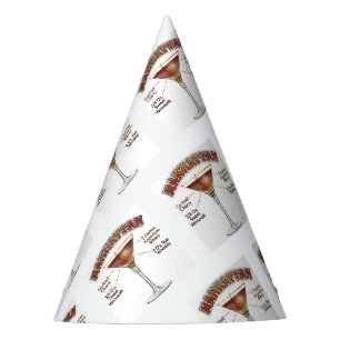 Manhattan Cocktail Recipe Art Party Hat