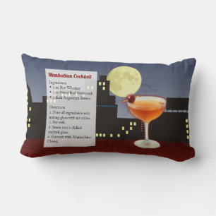 Manhattan Cocktail Recipe Lumbar Pillow