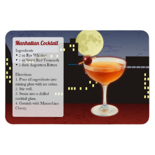 Manhattan Cocktail Recipe Magnet