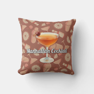 Manhattan Cocktail Throw Pillow